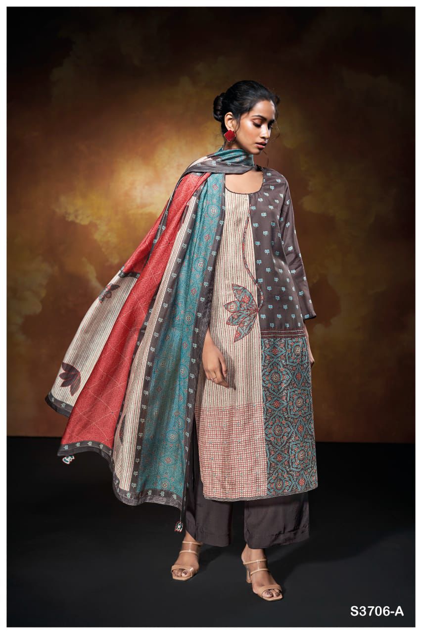 Ganga Blythe 3706 – Premium Bemberg Silk Designer Suit