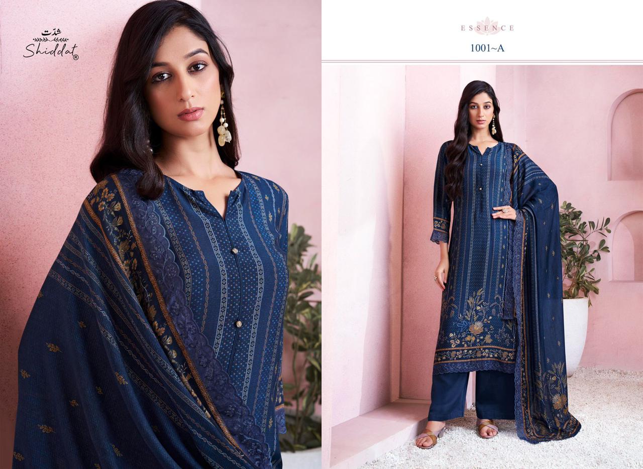 Sahiba Shiddat Bluebell D.No. 1001| Muslin & Soft Silk Suit