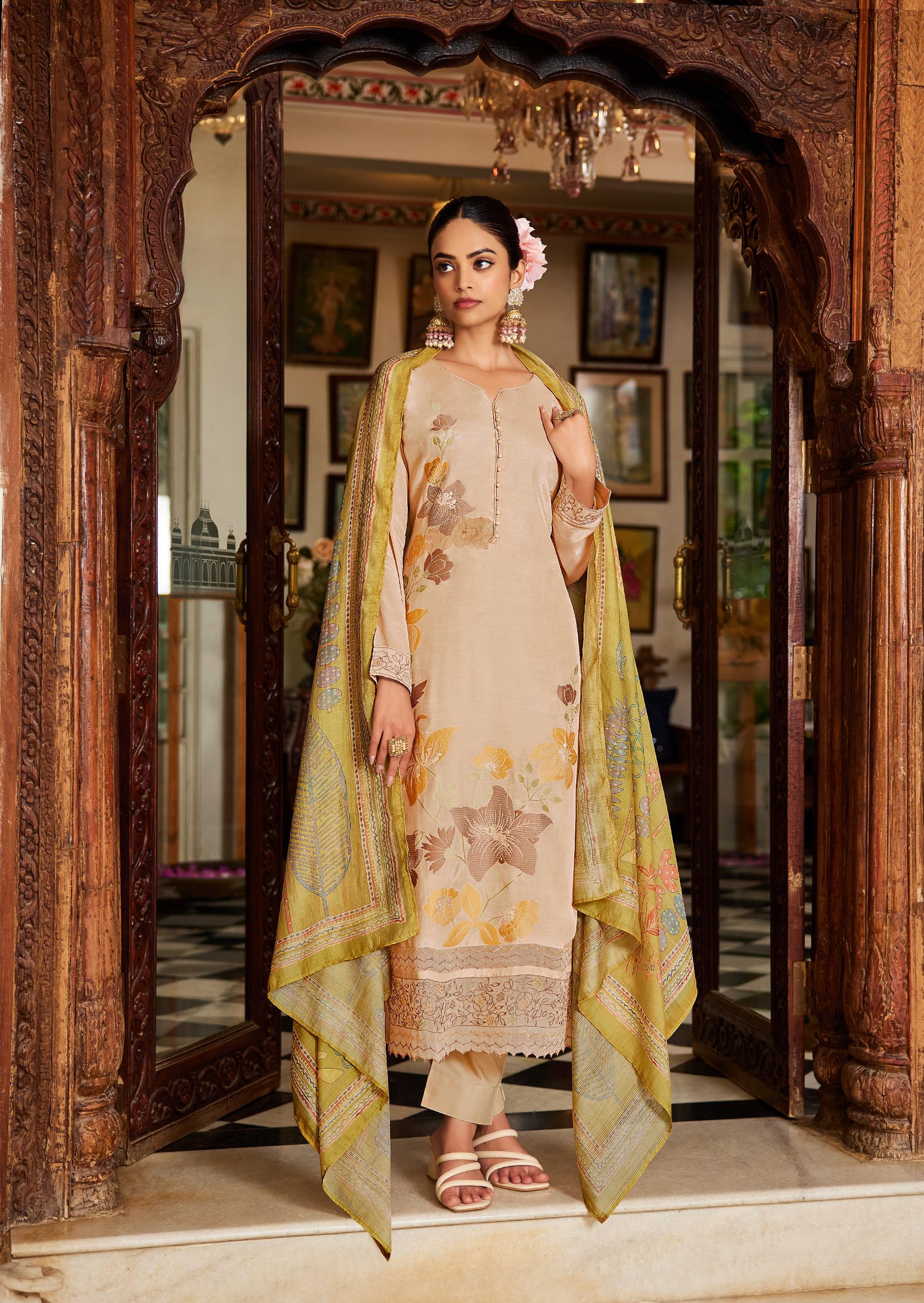 IBIZA Jasmine | Kanjivaram Manakari Jacquard Suit