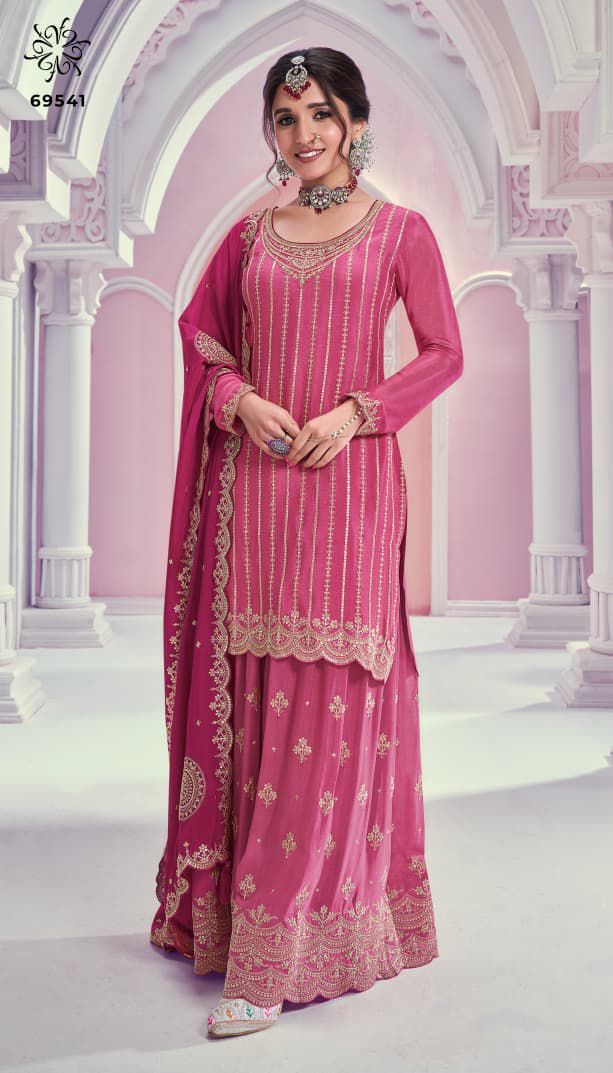 Kuleesh Rangrasiya Hitlist – Heavy Embroidered Chinon Suit