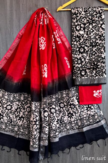 Hand Block Printed Linen Suit