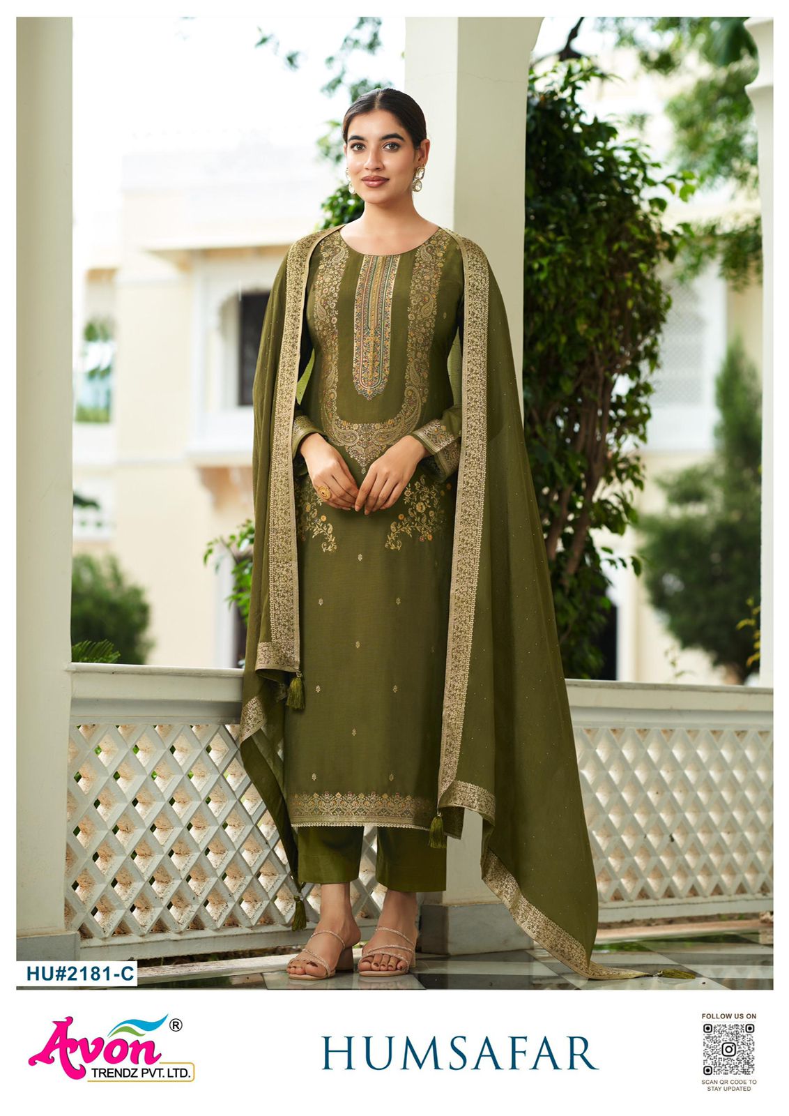 Avon Humsafar – Muslin Silk Kashmiri Woven Suit