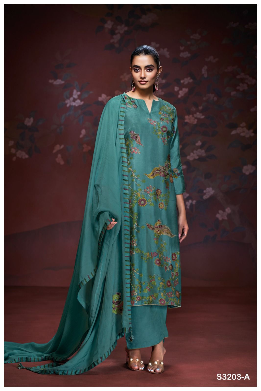 Ganga Aaliyah 3203 – Luxury Bemberg Raw Silk Suit