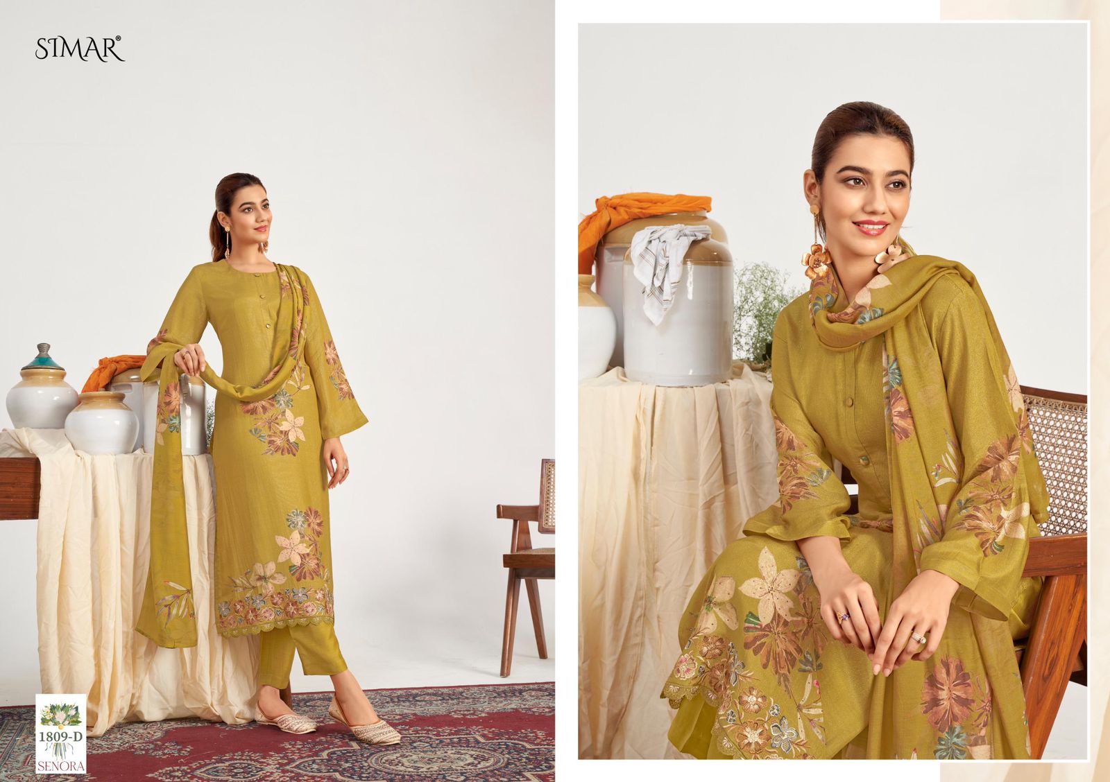 Glossy Simar – Senora | Pure Viscose Suit Set