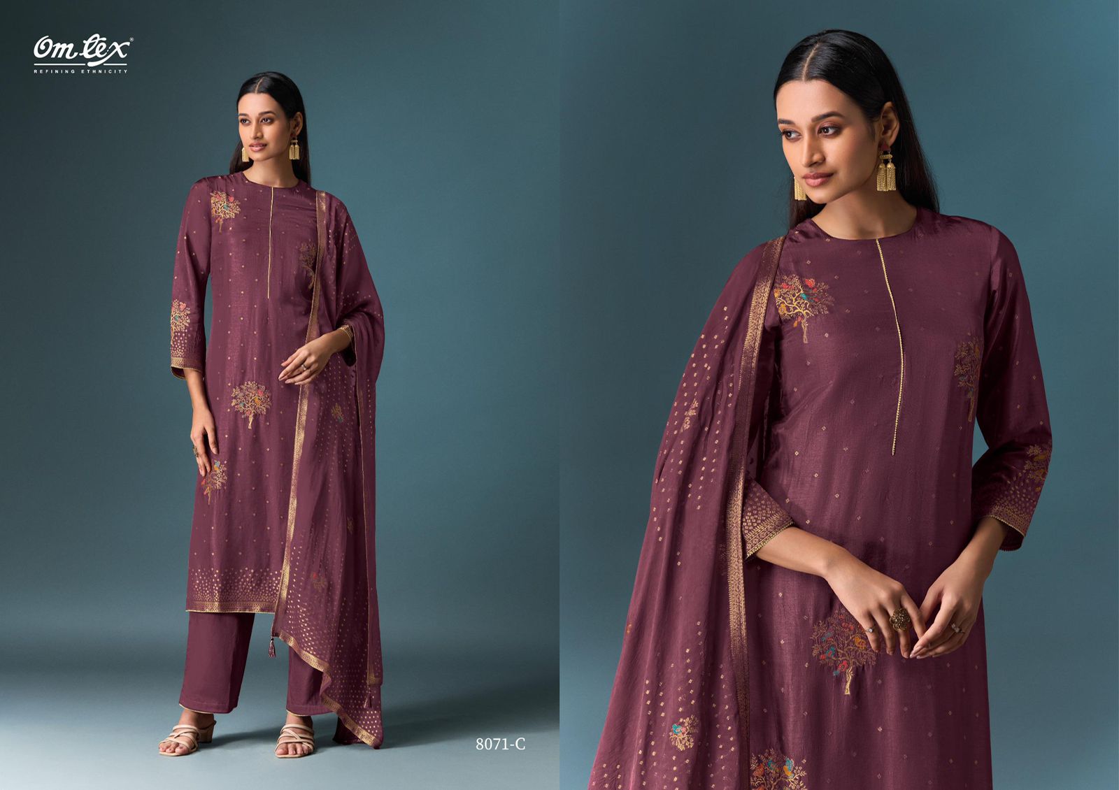 Omtex Yalini – Elegant Olivia Silk Jacquard Suit