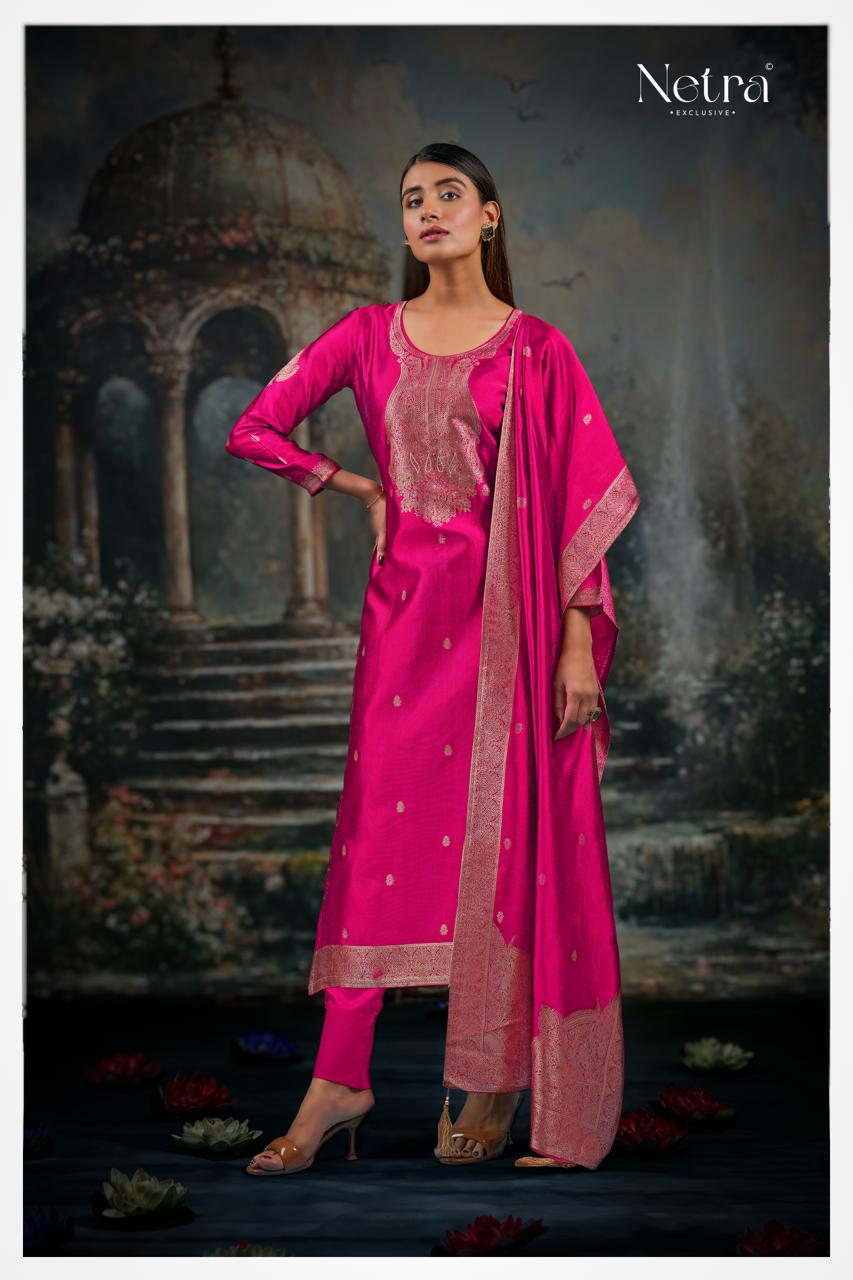 NETRA - Vrisa Pink Edition | Viscose Woven Silk Jacquard