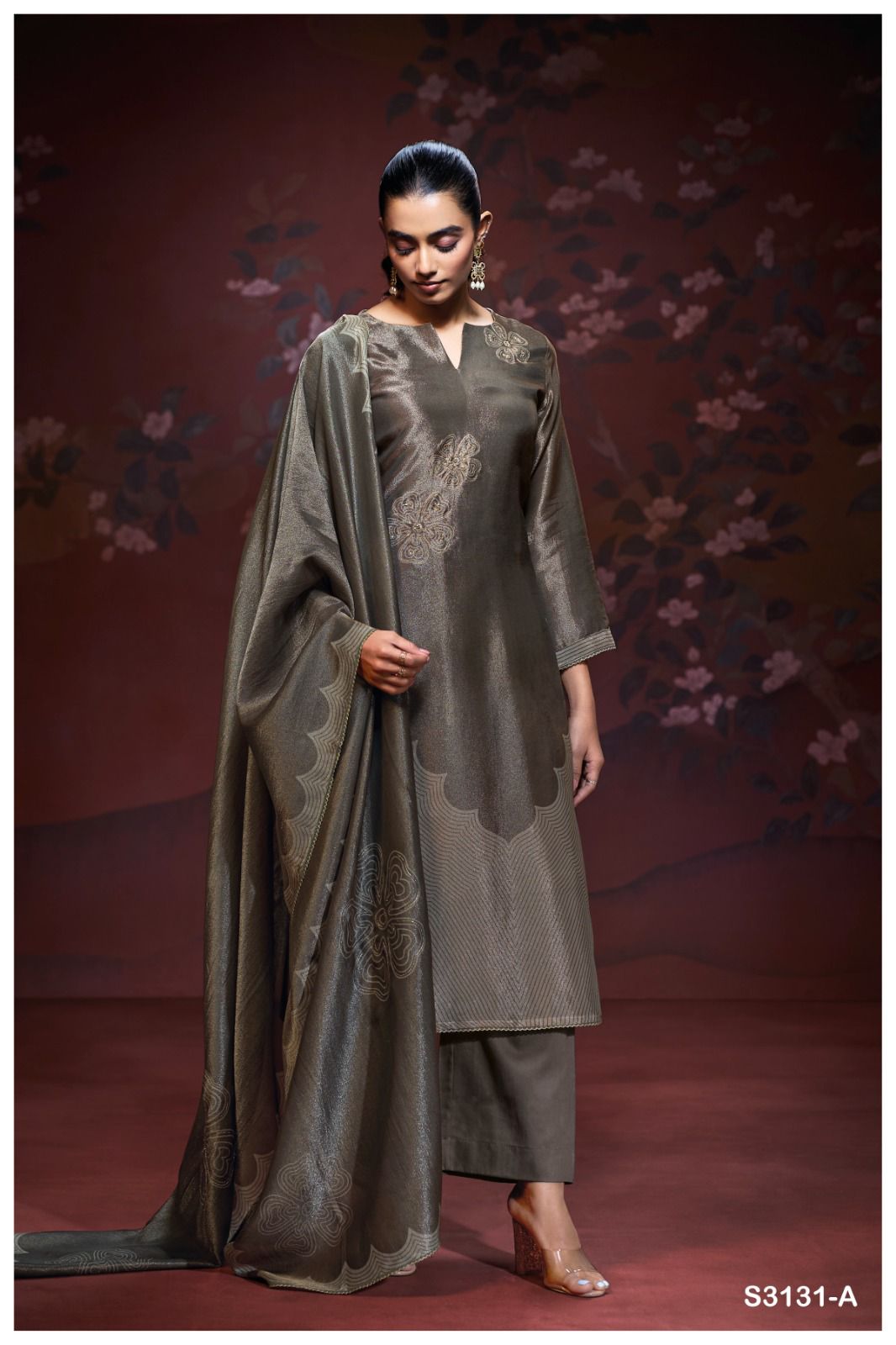 Ganga Sophia 3131 – Premium Bemberg Silk Jacquard Suit