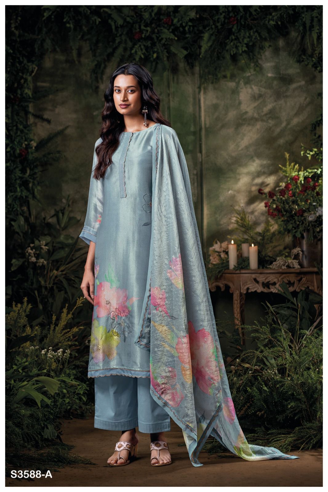 Ganga Girija 3588 – Bemberg Silk Jacquard Suit Set