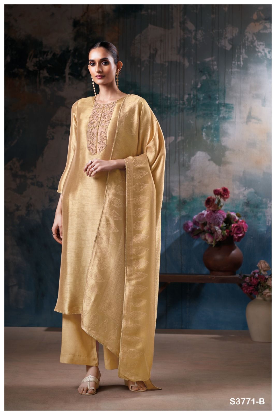Ganga Prakriti 3771 - Premium Bemberg Silk Jacquard