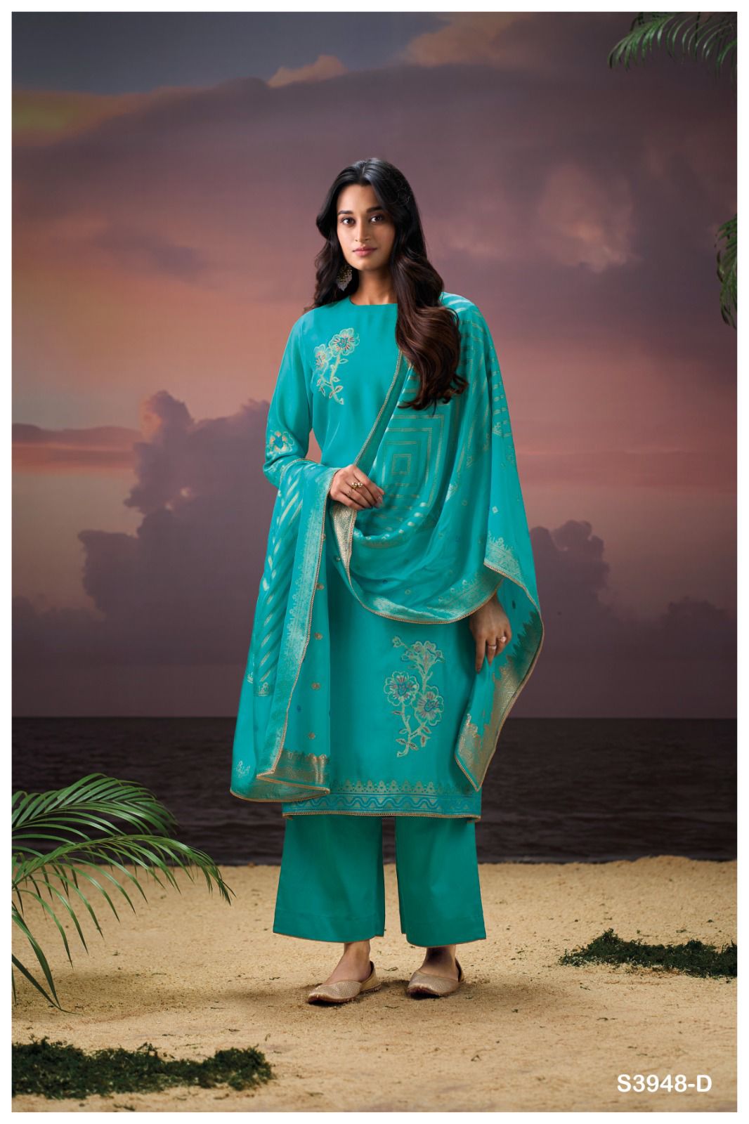 Ganga Himangi 3948 - Premium Viscose Woven Silk Jacquard
