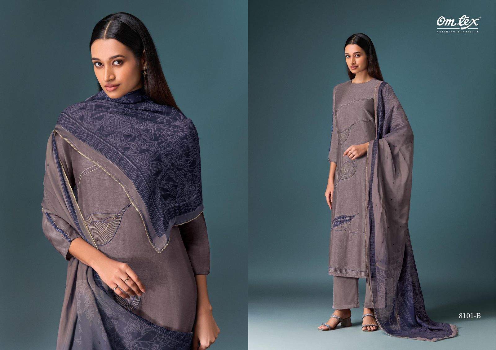 Omtex Charita – Pristine Silk Top with Patch Work & Handwork