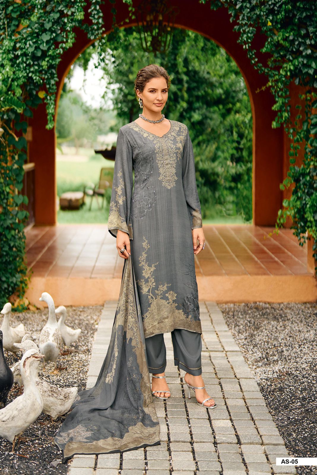 Varsha – ASHER | Modal Satin Printed Suit Set