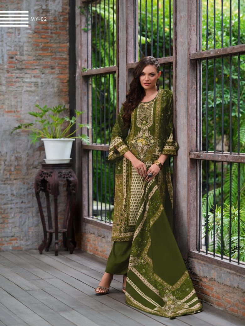 Varsha Mahiya – Matte Linen Suit with Embroidery