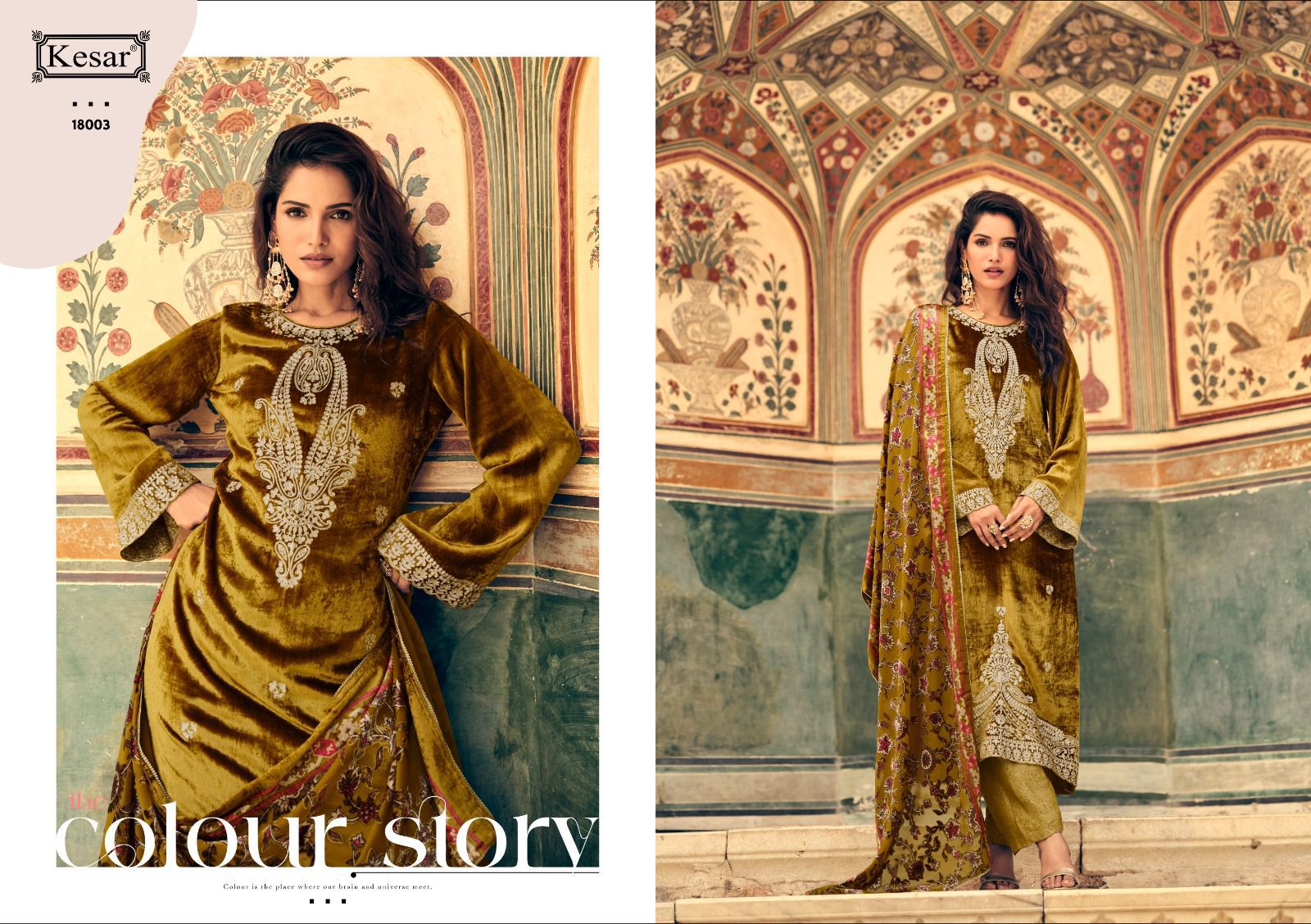 Kesar Karachi Raabta – Pure Velvet Embroidered Suit