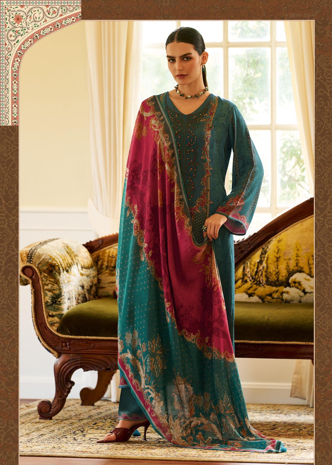 Varsha Noor-e-Mehr – Viscose Pashmina Printed Suit