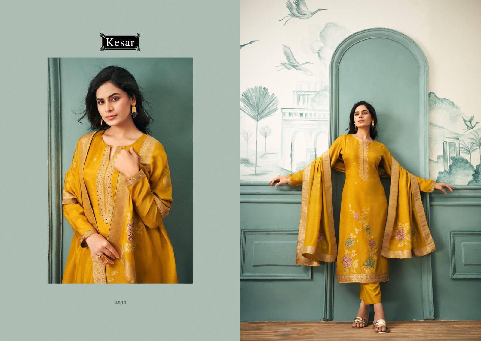 Kesar Karachi – Parijat | Pure Bemberg Muslin Woven