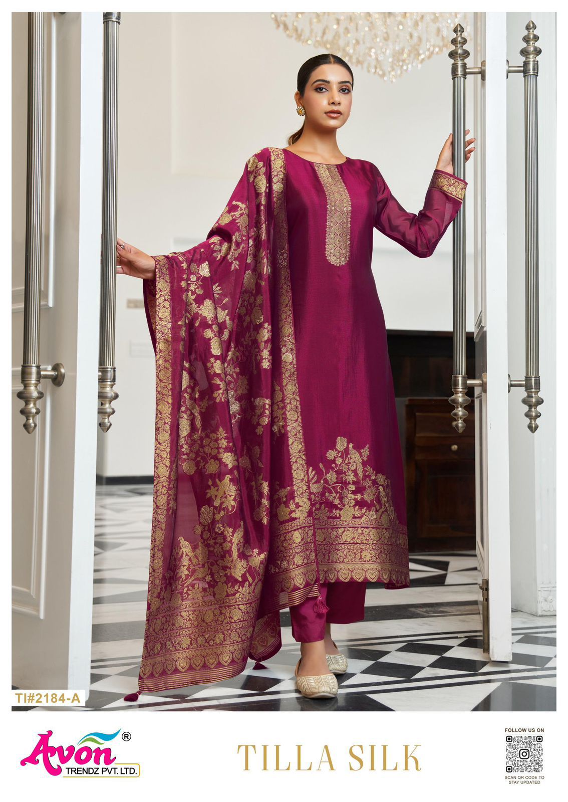 Avon Tilla Silk – Swarovski Elegance in Woven Tilla Silk