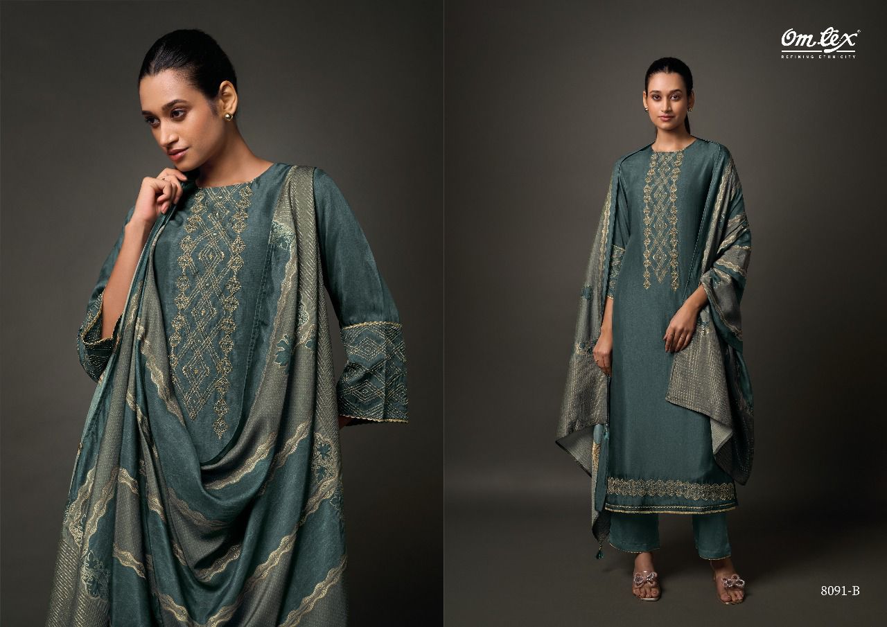 Omtex Jinisha –  Canvas Satin & Masline Jacquard