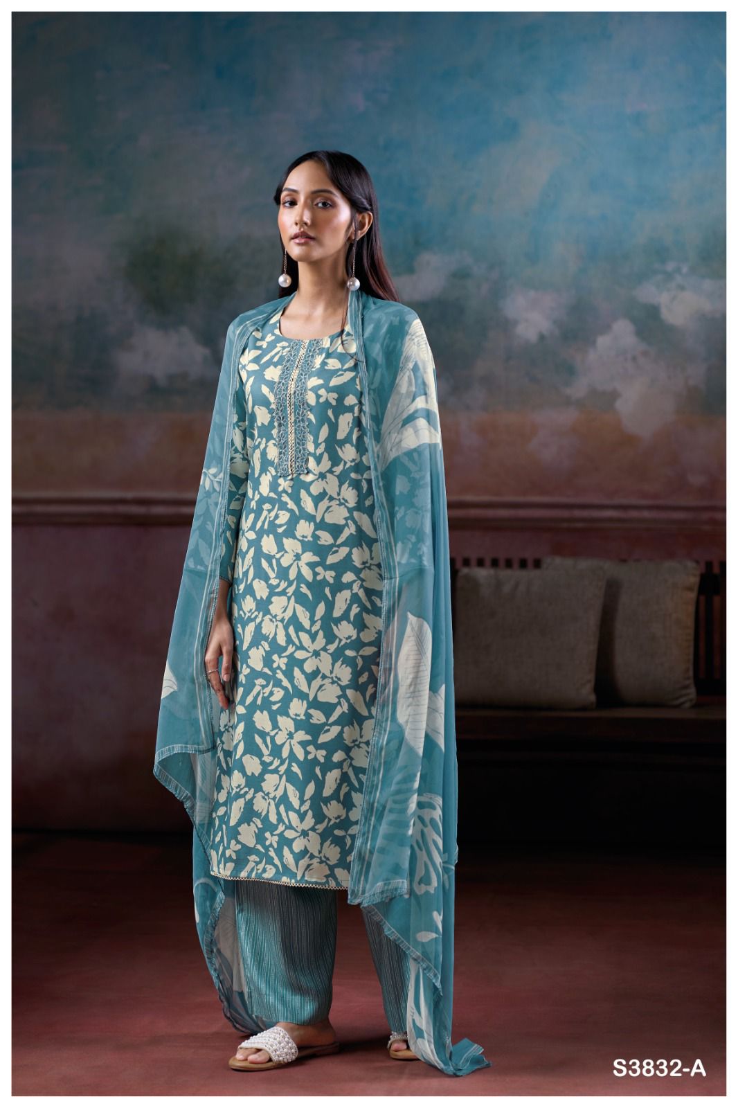 Ganga Haizea 3832 – Premium Wool Pashmina Suit