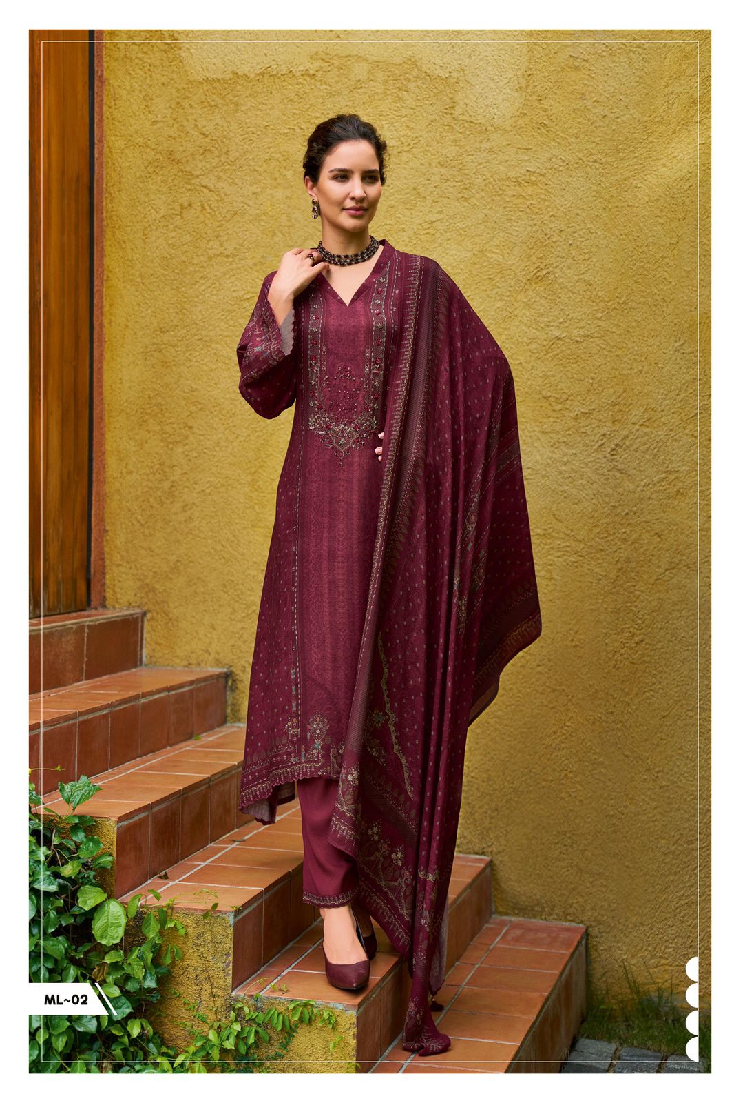 Varsha Moonlit –  Digital Print Pashmina Suit