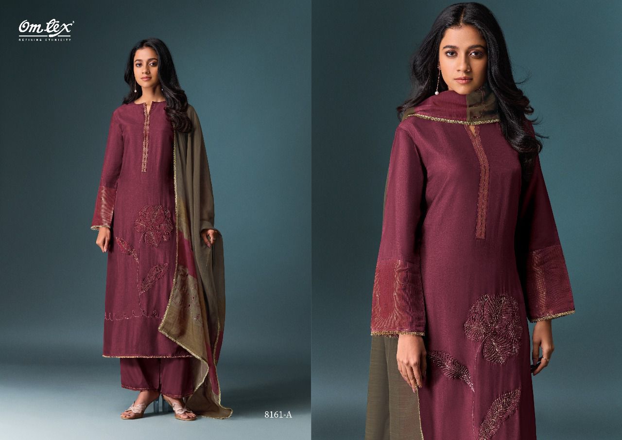 Omtex Pranaya – Embroidered Olivia Silk Suit