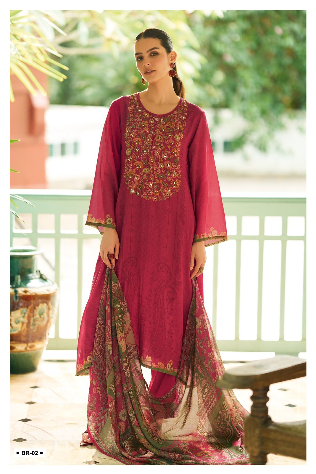 Varsha Bahar Viscose Pashmina Suit Set