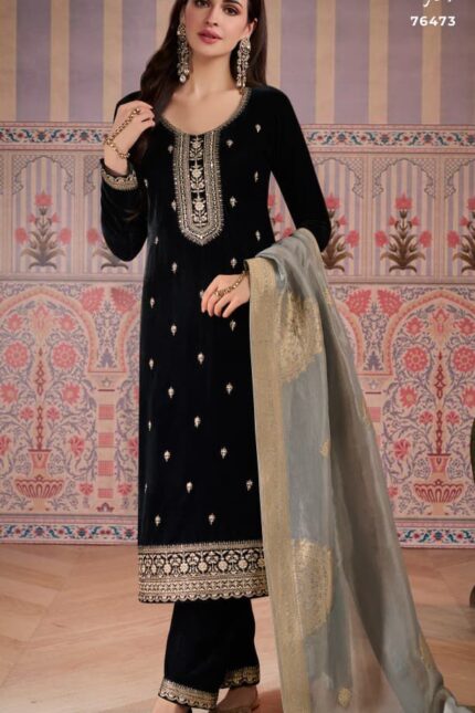 Kuleesh Suit Velvet Fabric