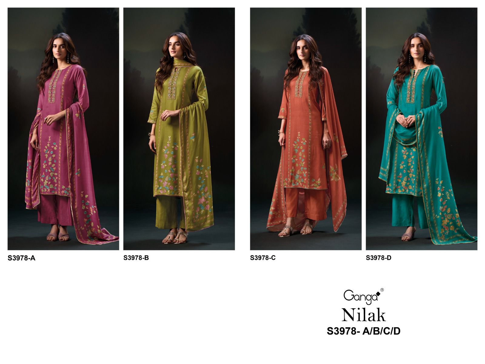 GANGA NILAK 3978 LADIESUITS WHOLESALERS N WHOLESALERS N MANUFACTURER