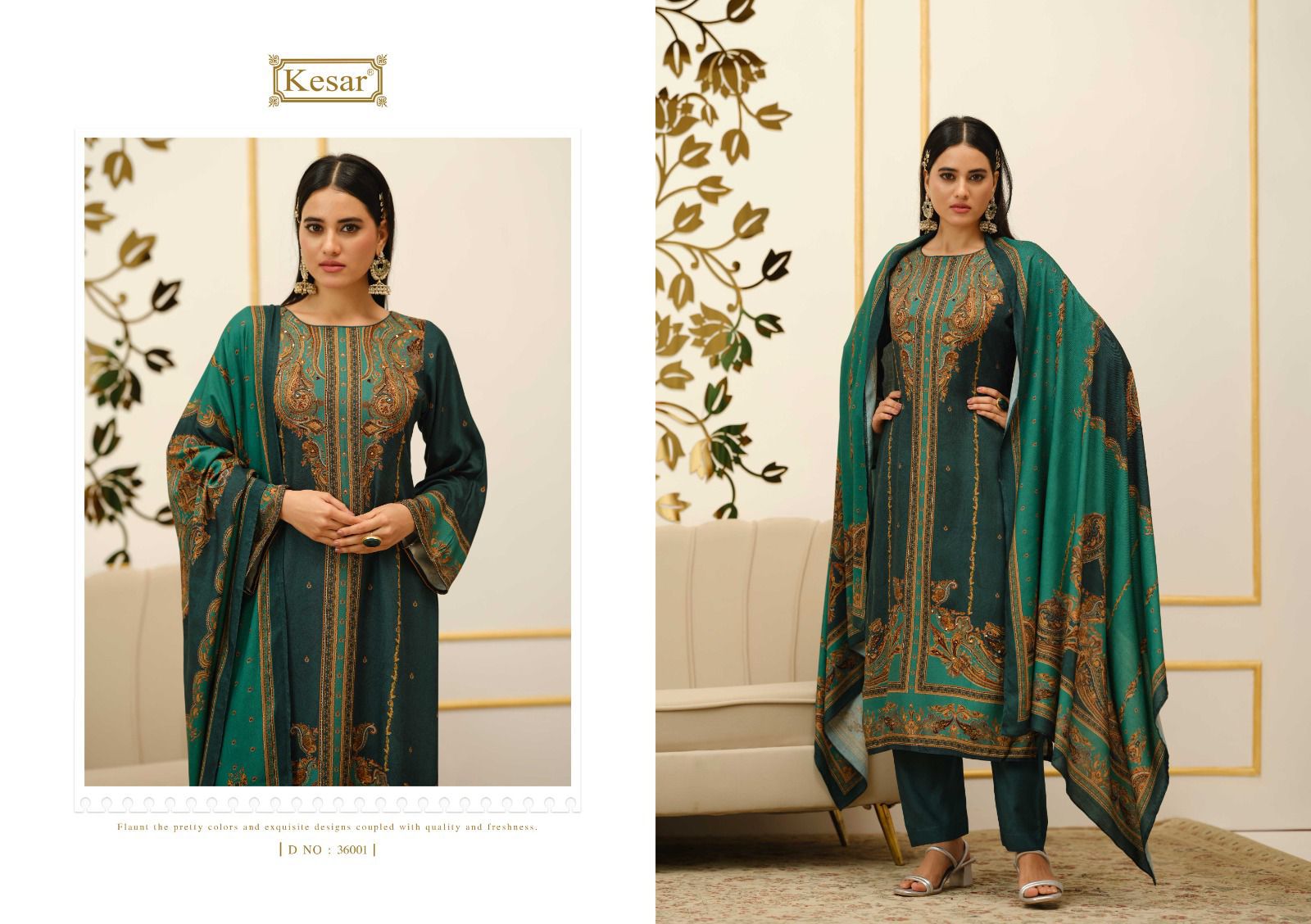 Kesar Ruby 36001 Pure Viscose Pashmina Suit