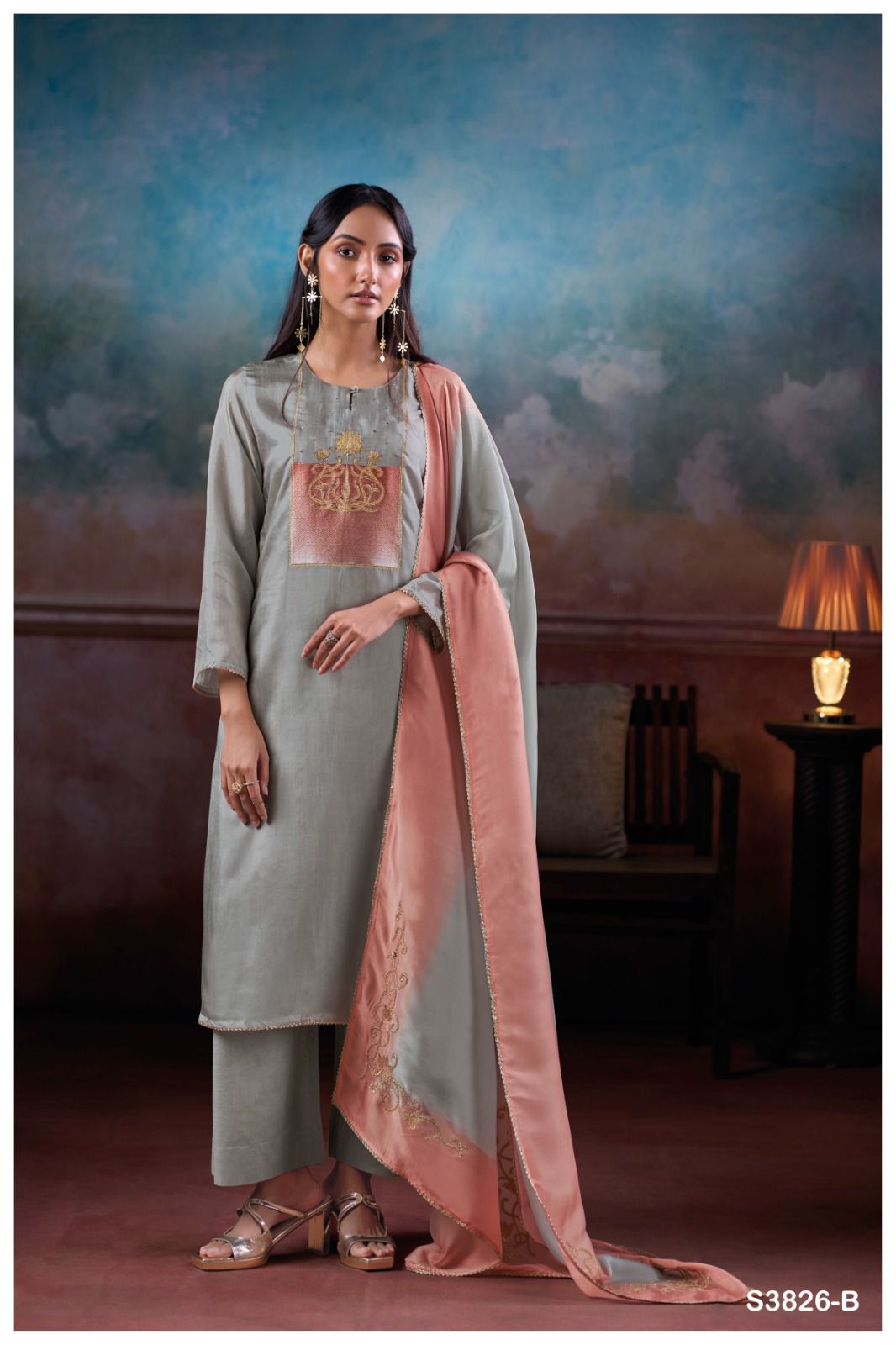 Ganga Fayora 3826 | Bemberg Habutai Silk Suit