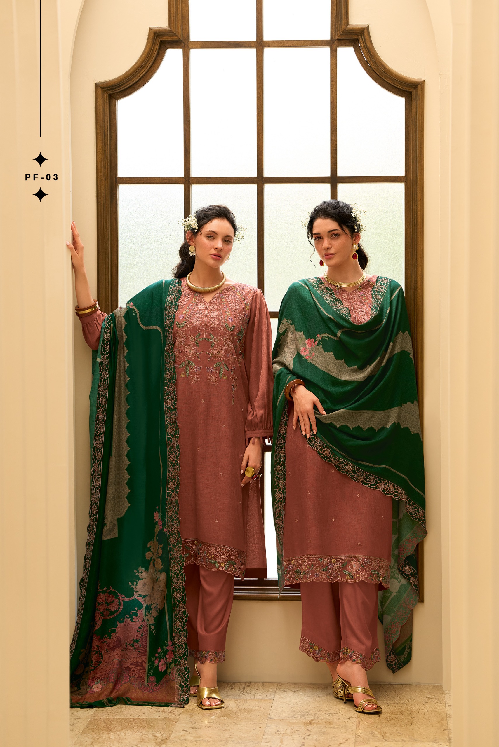 Varsha Portofino Earthloom Embroidered Suit Set
