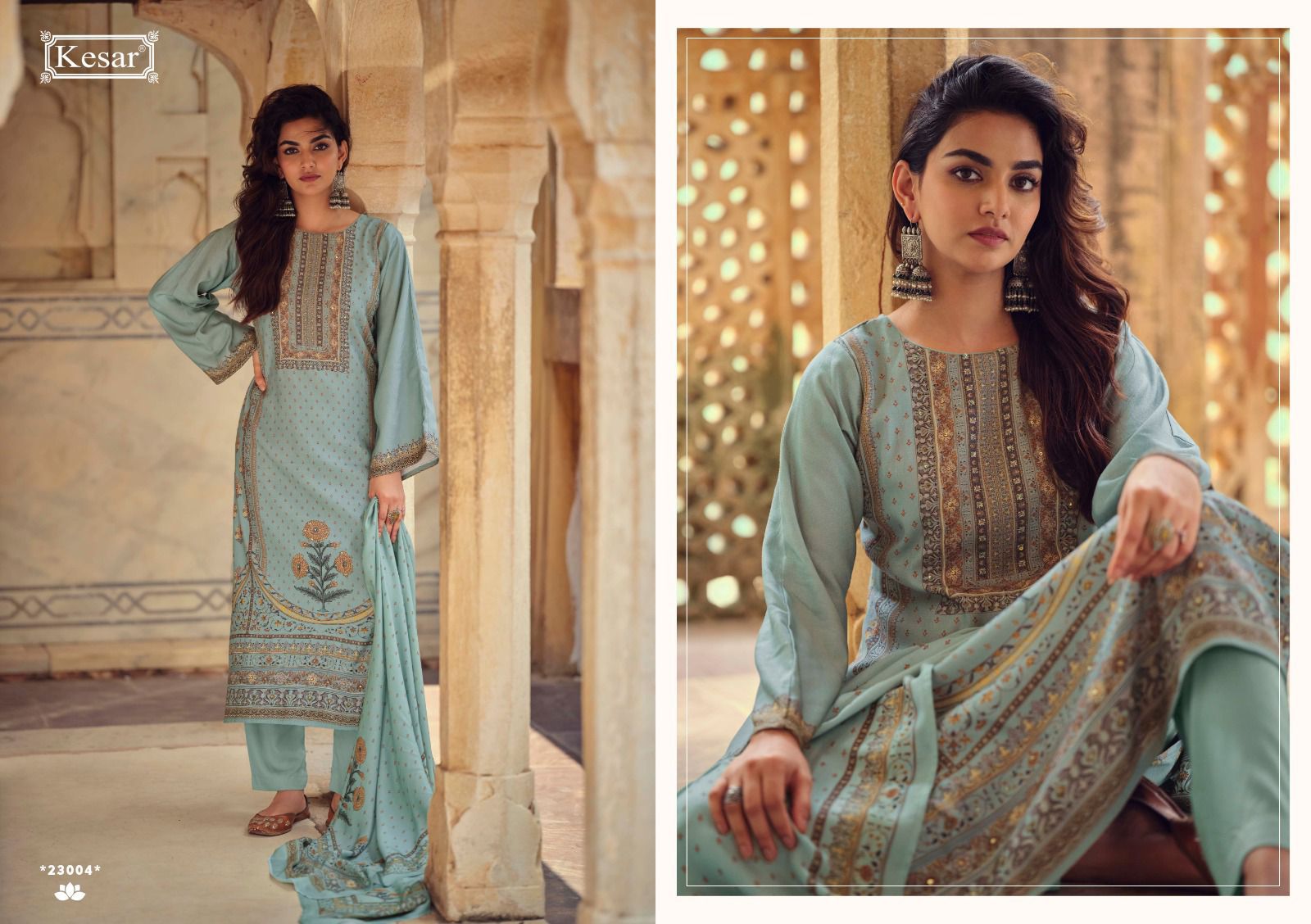 Kesar Hasrat – Pure Viscose Pashmina Shimmer Suit