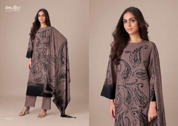 Omtex Olive Pashmina Suit Set