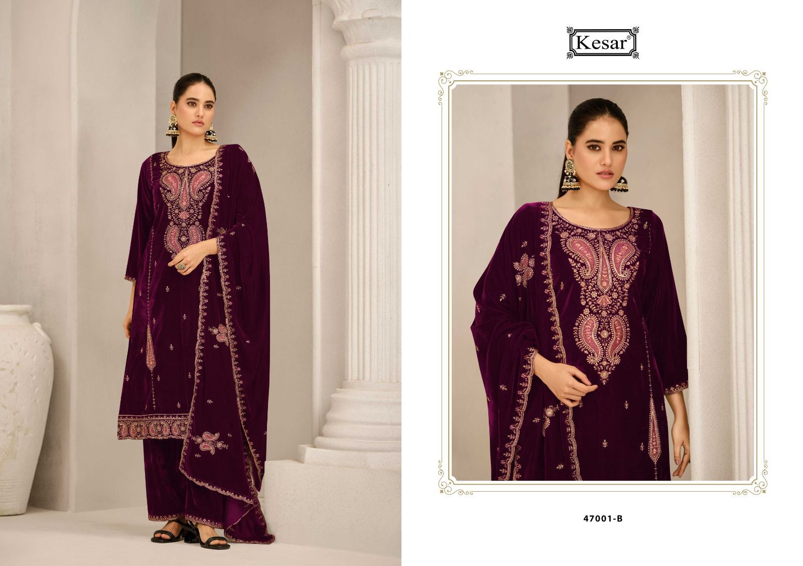 Kesar Jessica Premium Silk Velvet Suit