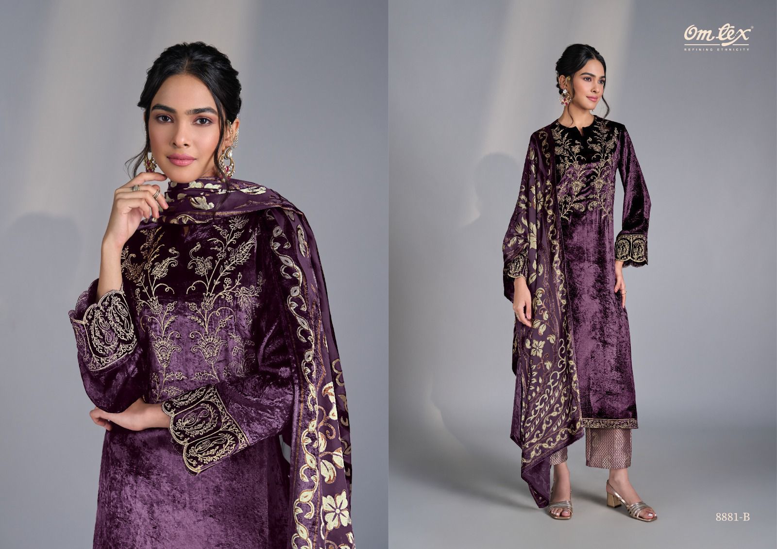 Omtex Ritha 35 – Embroidered Viscose Velvet