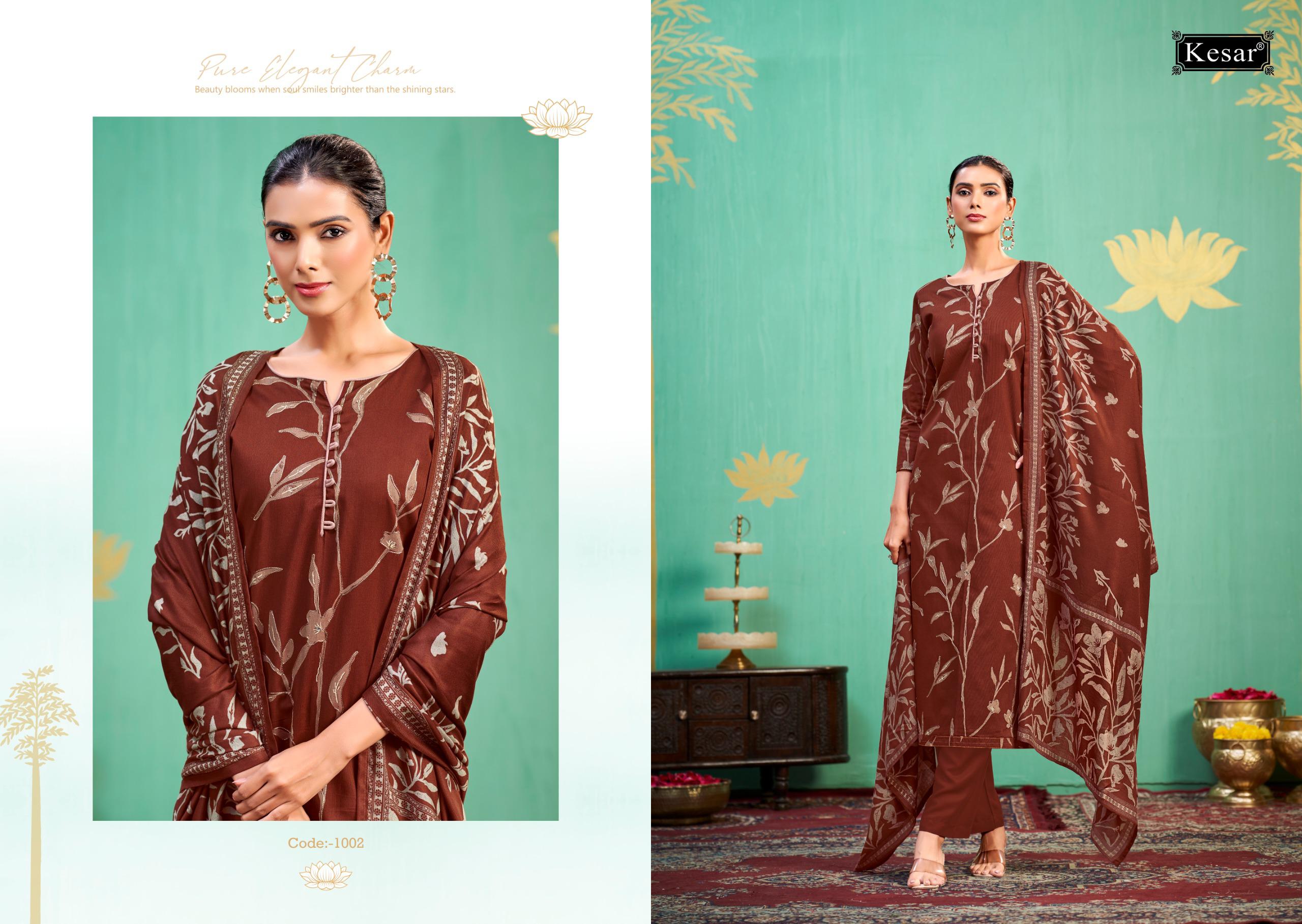 Kesar Mehtab 1001 – Pure Corduroy Pashmina Digital Print