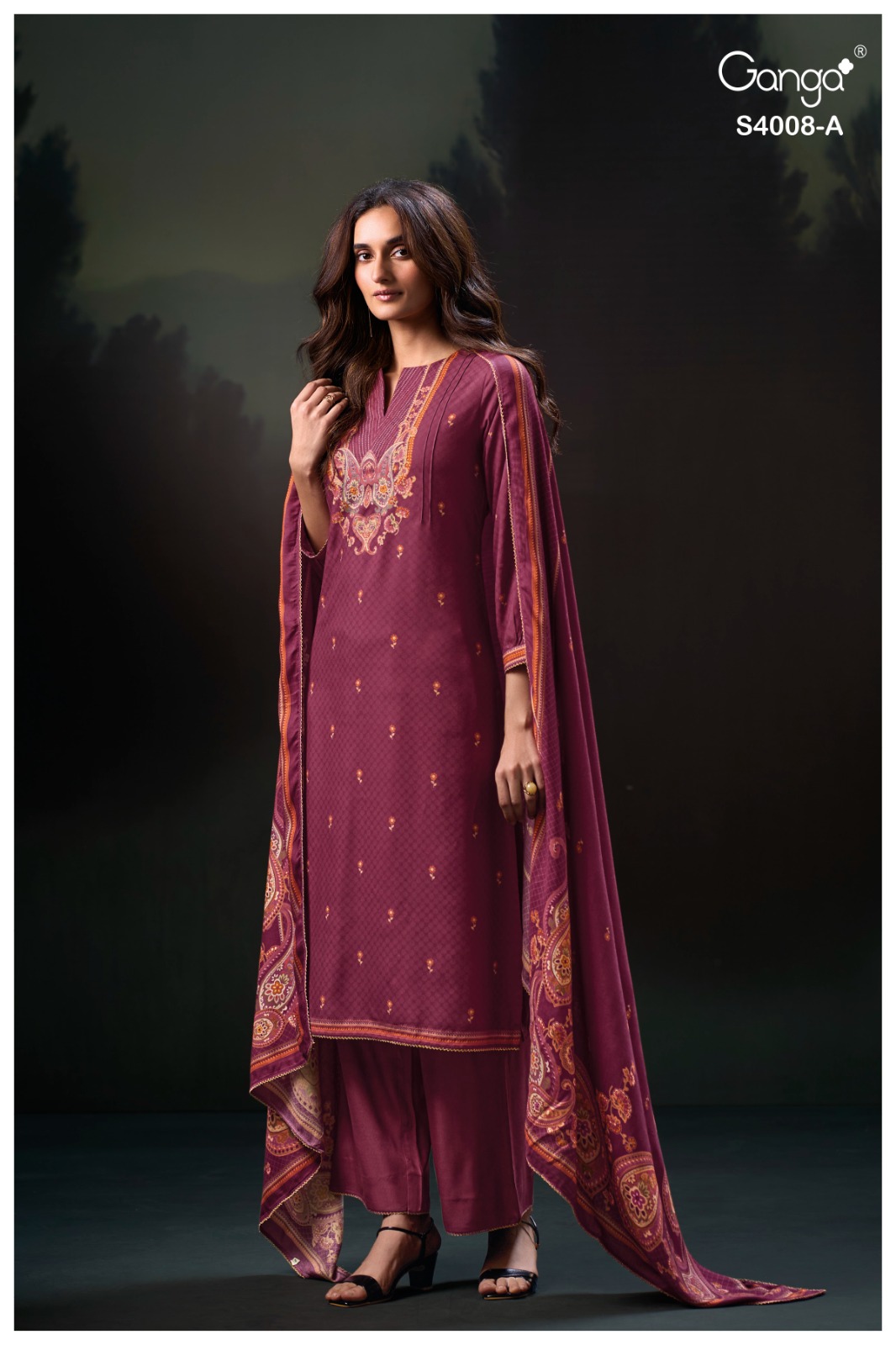 Ganga Ulyssa 4008 Pure Pashmina Suit