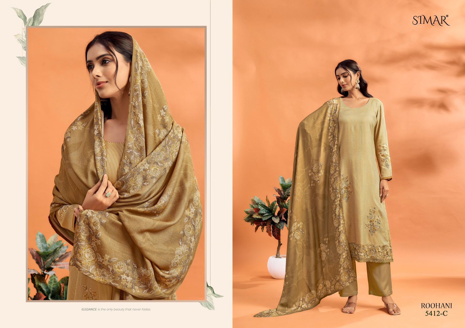 Simar Roohani | Pure Viscose Pashmina Suit