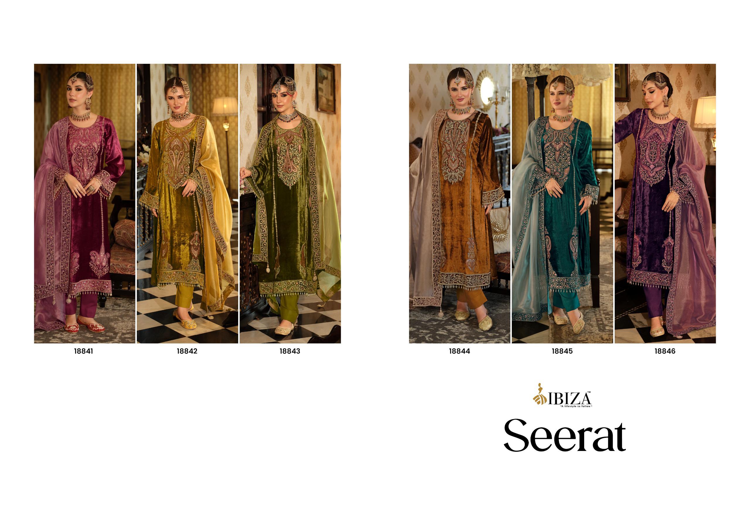 Ibiza seerat premium velvet collection Ladiesuits wholesalers