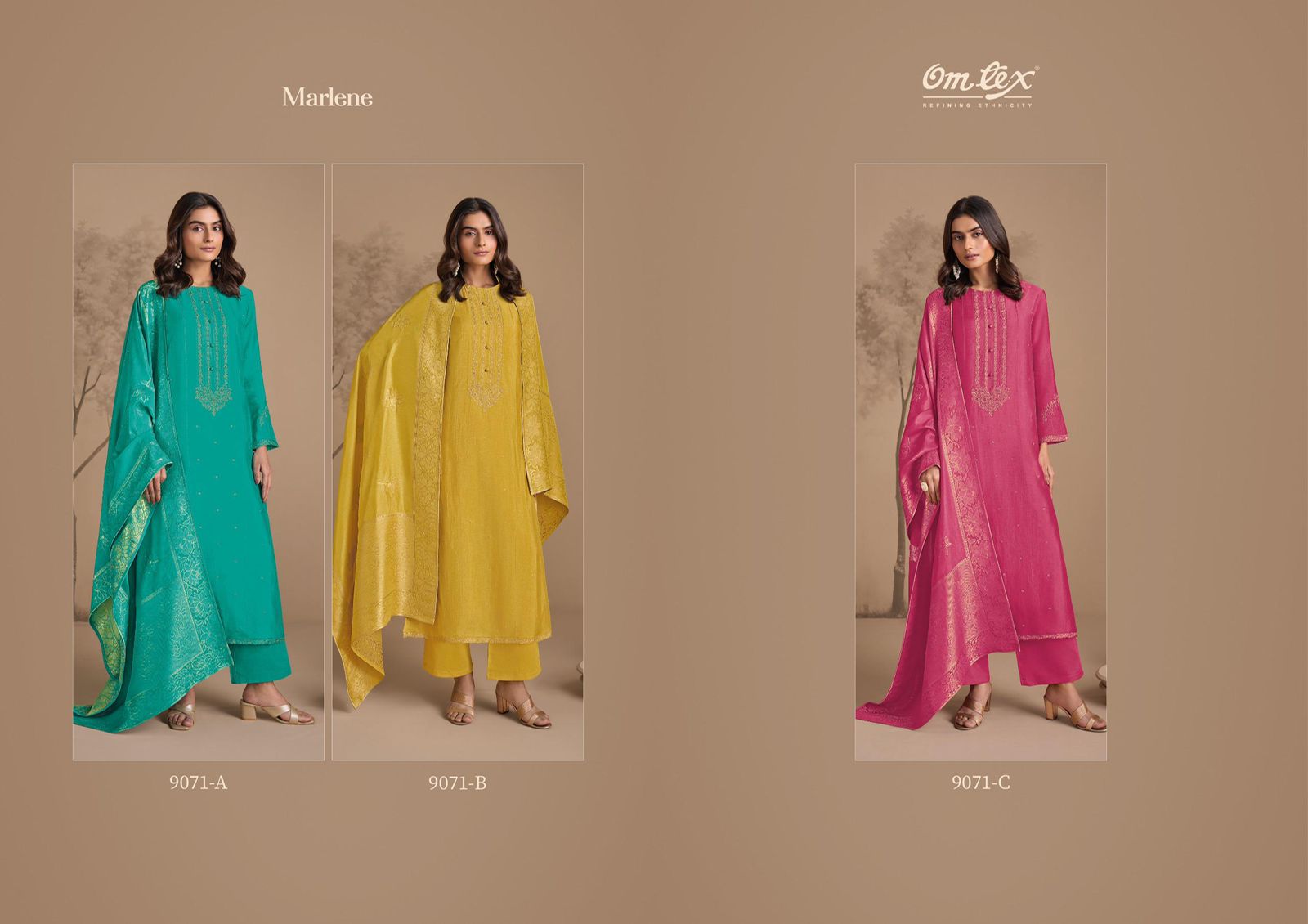 Omtex Marlene 9071 Rubina silk with embroidery