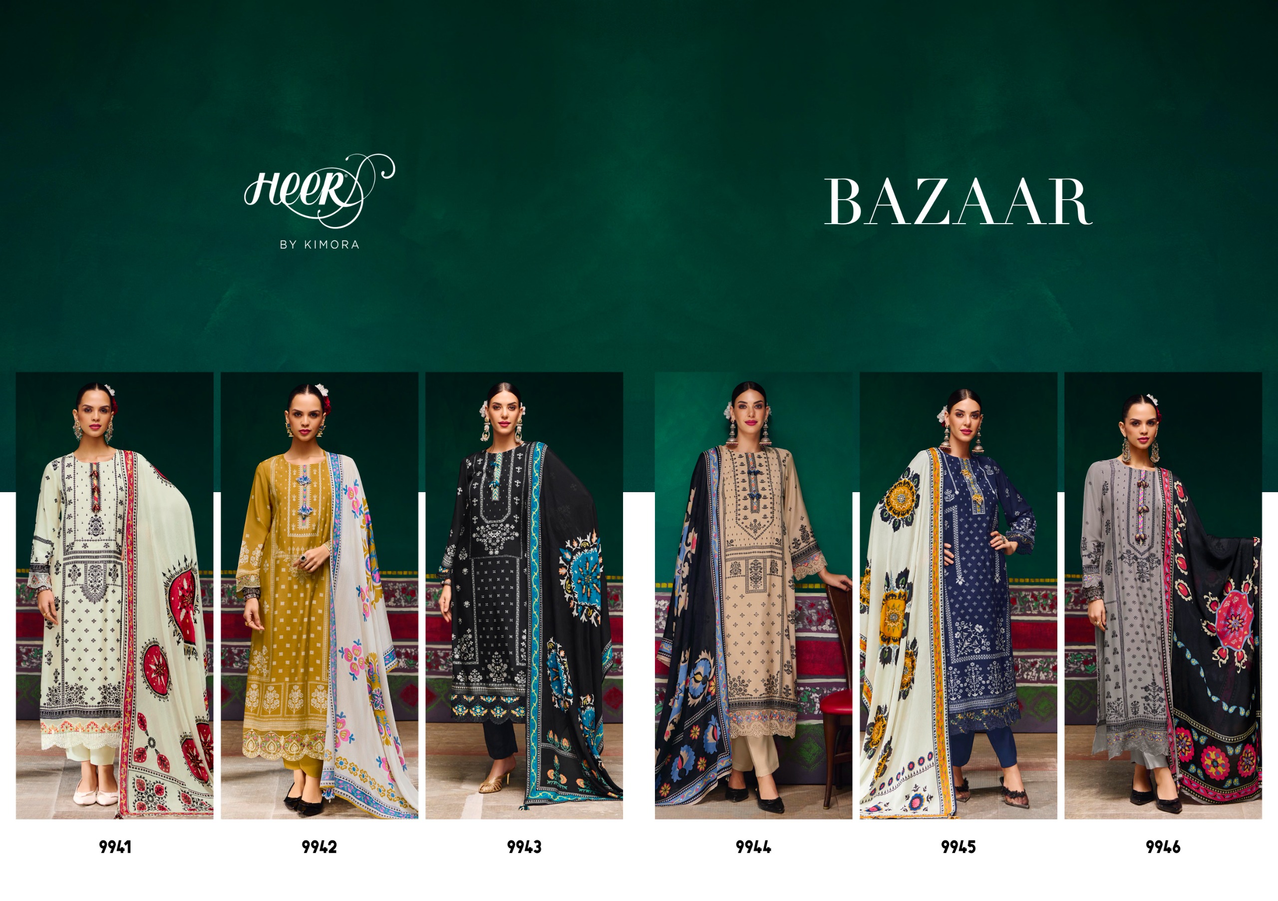 Kimora Heer Bazaar pure muslin digital print resham scalloped embroidery