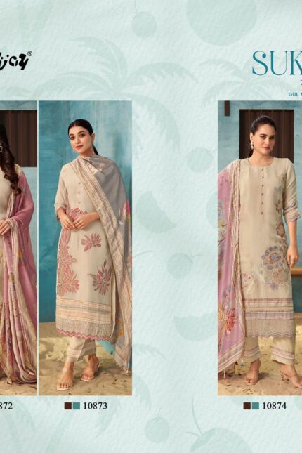 Jay vijay sukoon 3 pure tissue jacquard with fancy embroidery