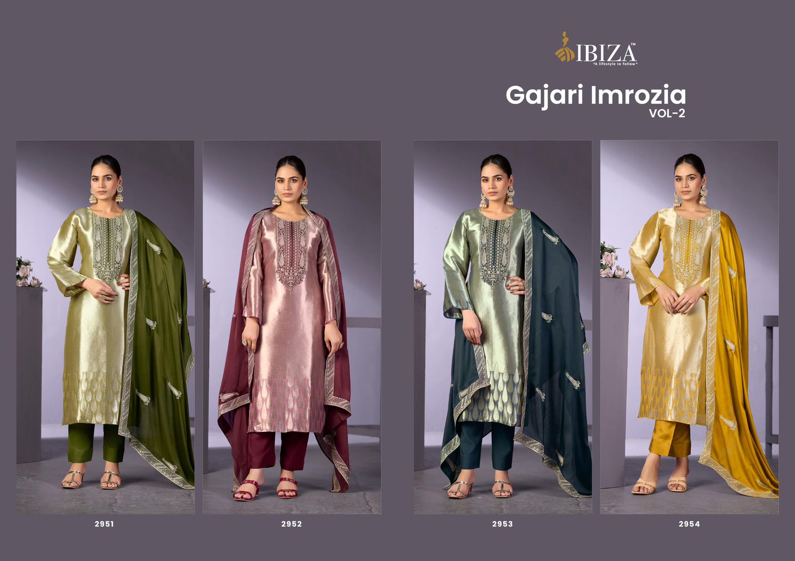 Ibiza Gajari imrozia vol-2 ladies suits wholesalers