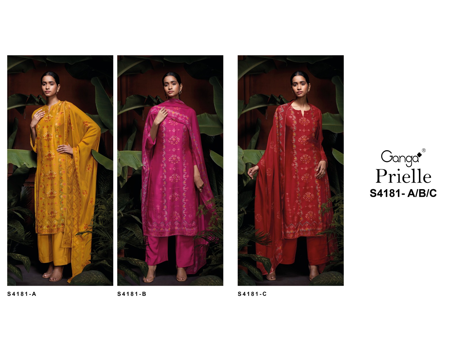 Ganga prielle 4181 ladeis suits wholesale in delhi punjab Srinagar Gujarat