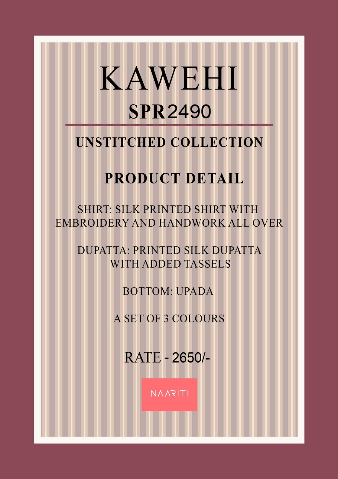 NAARITI KAWEHI spr 2490 Ladiesuits