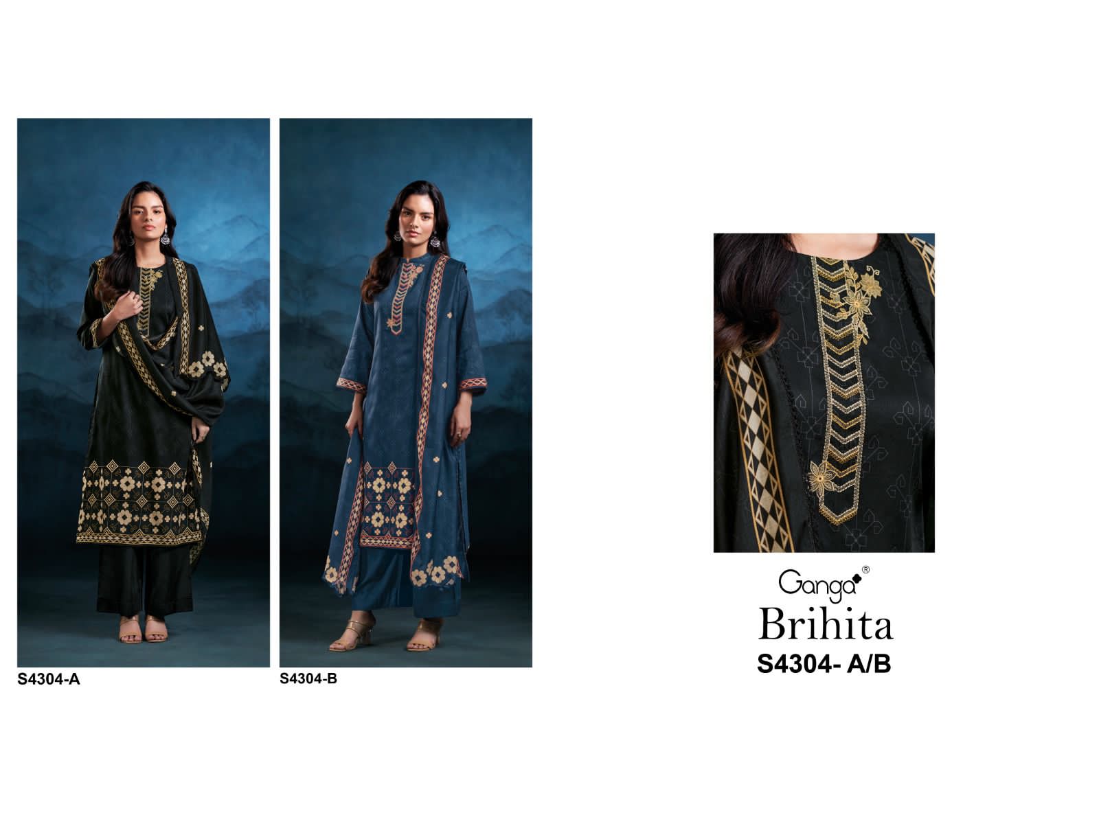 Ganga brihita 4304 ladies suits
