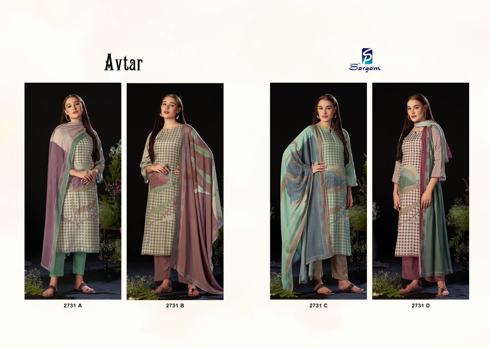 Sargam Avtar purs viscose muslin digital with exclusive hand work