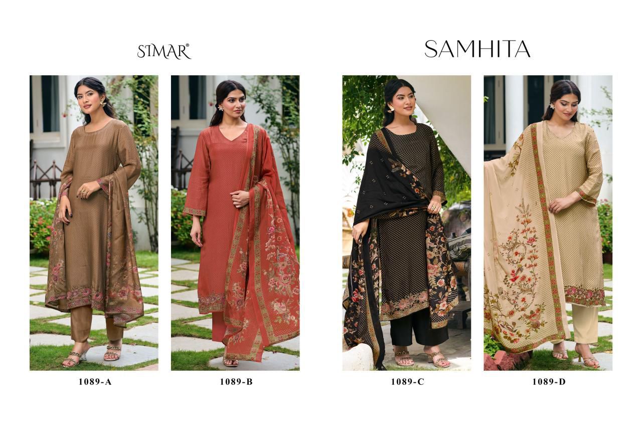 Simar Samhita pure organza aura digital print and handwork