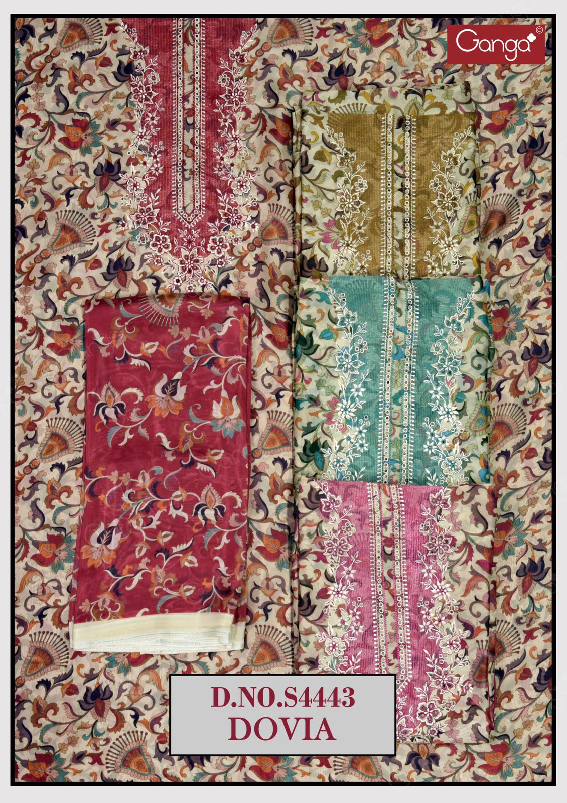 Ganga Dovia 4443 ladies suits wholesalers n manufacturer