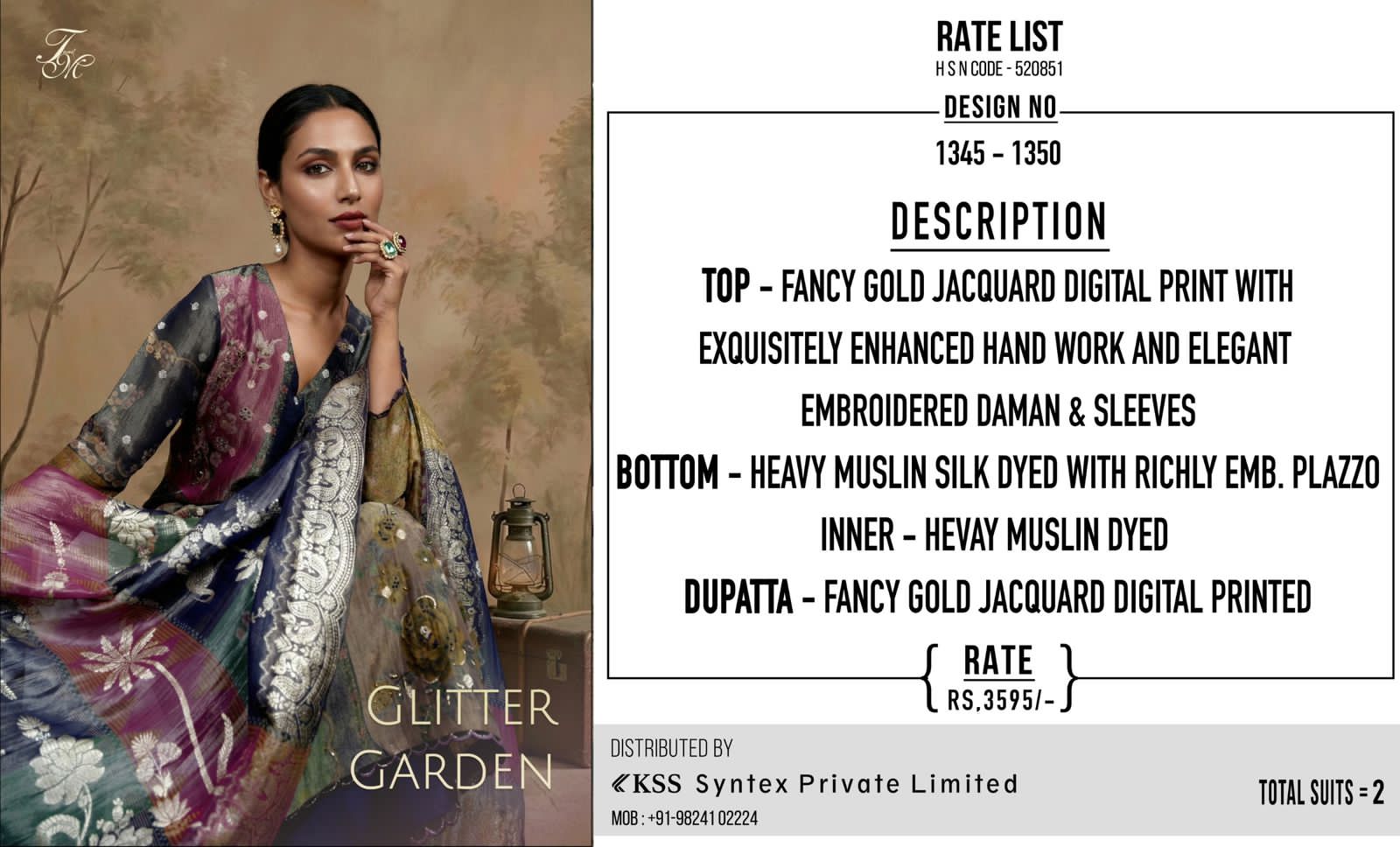 TM Glitter Garden Fancy Jacquard Digital print